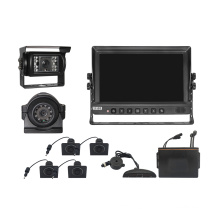 with 7inch HD Monitor and IP69K Waterproof Camera 4 Probes Caravan Bus Car Truck Reverse Parking Sensor